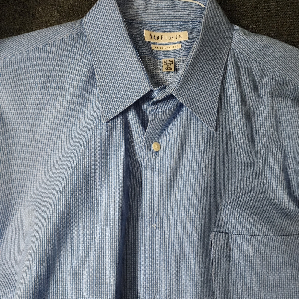 Van Heusen 16.5 34/35 Blue Dress Shirt